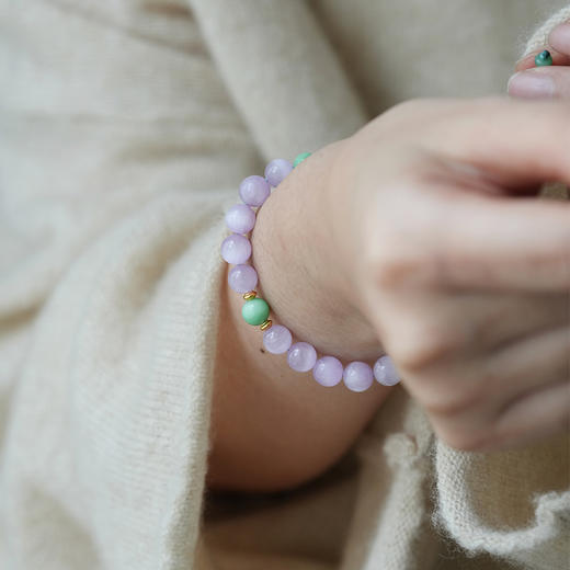山晓·原创「芷若」新中式紫锂辉翡翠十八籽手串女款文玩手链【该商品不支持用券】 商品图2