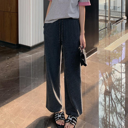 【清仓超15天不保价】奢姿大码女装2025夏季时尚宽松针织阔腿裤胖妹妹气质休闲百搭长裤9952535055 商品图1
