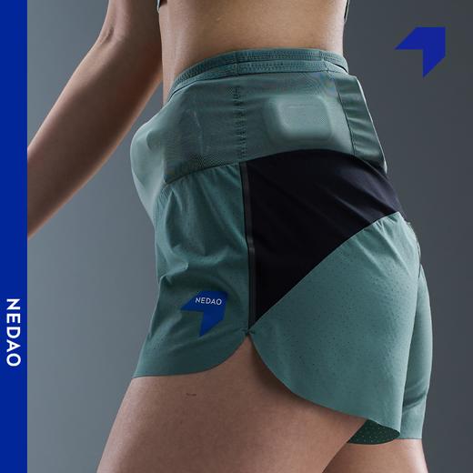 内道腰包拼接跑步短裤女越野撞色短裤马拉松透气舒适女士跑步短裤 商品图3