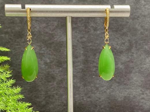 【御珠宫坊】金镶碧玉耳坠 商品图0