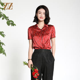佐尔美夏季新款 新中式国风气质桑蚕丝衬衣女M42CS23