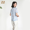 佐尔美夏季新款新中式国风时尚气质桑蚕丝短袖衬衣女M42CS26 商品缩略图4
