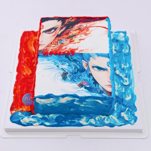 哪吒敖丙长方形奶油蛋糕 商品图4