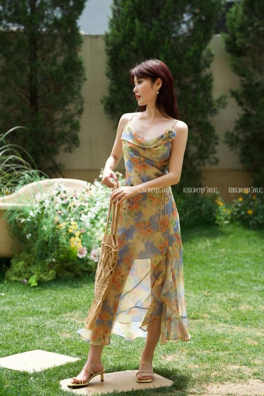 【门店同款】ENJOY夏季“悠然之境”莫奈花园吊带裙 162280287 商品图3