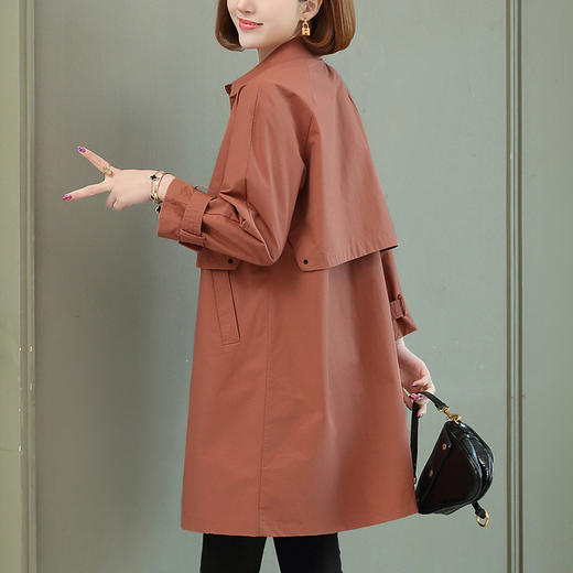 丁摩 高档女风衣中长款大衣春秋季新款高端气质时尚休闲薄款外套5ZF-7006 商品图0