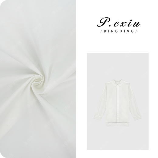 04-3潘依绣丁丁宠粉100%棉极简风设计感翻领长袖衬衫 W-62606 商品图0