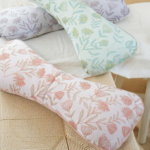 漫山系列艾草荞麦枕颈椎枕荞麦壳圆枕头睡眠支撑专用护颈枕成人高端 商品图1