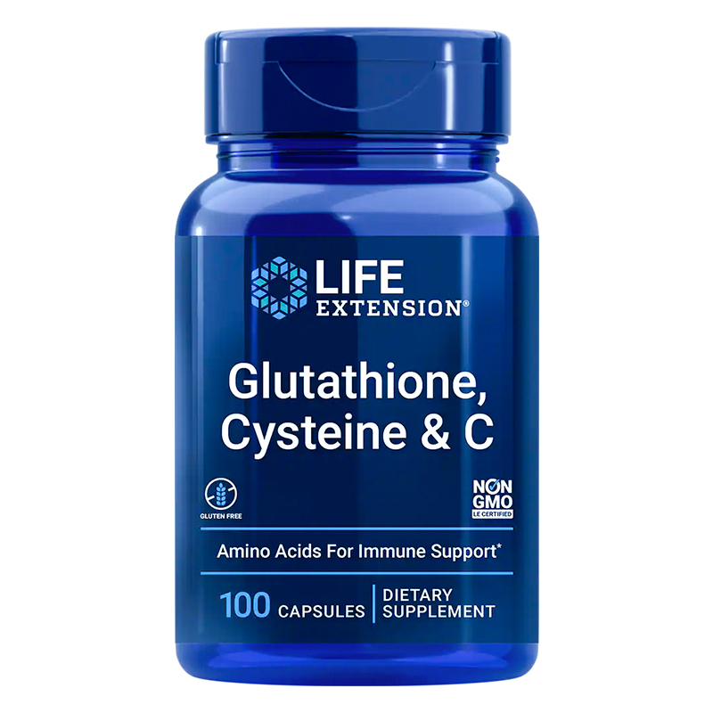 沿寿LIFE EXTENSION Glutathione,Cysteine&C（沿寿·谷胱甘肽胶囊）100粒