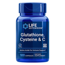 沿寿LIFE EXTENSION Glutathione,Cysteine&C（沿寿·谷胱甘肽胶囊）100粒