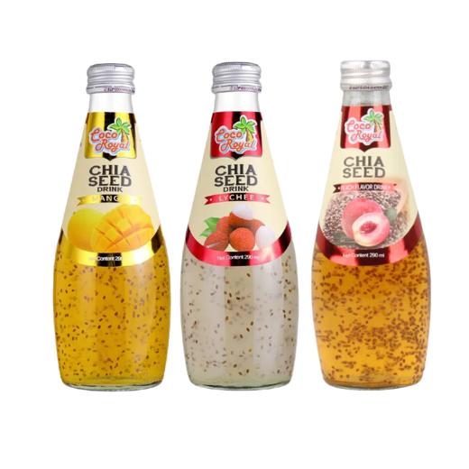 泰国可可优奇亚籽荔枝味/芒果味/水蜜桃味饮料290ml 添加果汁口感更加纯正 020024-1/020024-2 商品图0