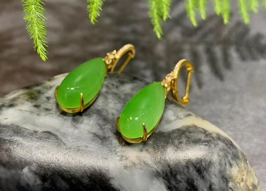 【御珠宫坊】金镶碧玉耳坠 商品图2