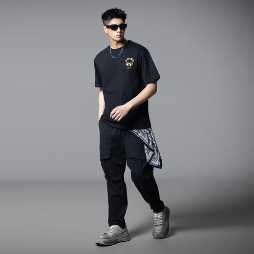 PINLI品立2025夏季新款男士潮流百搭短袖T恤贴布绣潮牌休闲体恤衫BG252111048 商品图4