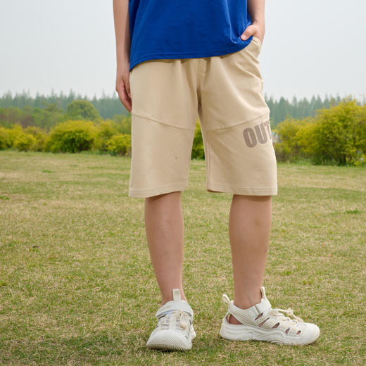 【透气速干】棉花堂2025年夏款C.T英文印花童装针织五分裤F251187 商品图7