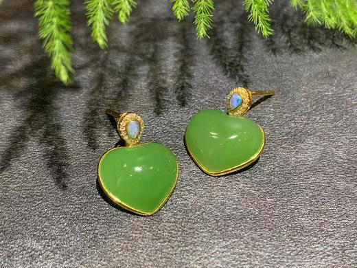 【御珠宫坊】金镶碧玉耳坠 商品图1