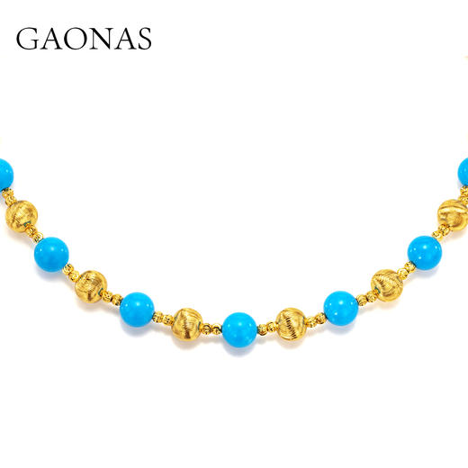 GAONAS 翠松鎏金新中式贵气金色项链11364XGO 商品图2