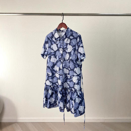 小禾2025春夏新款抗皱全棉印花布翻领短袖中长款连衣裙！ 商品图2