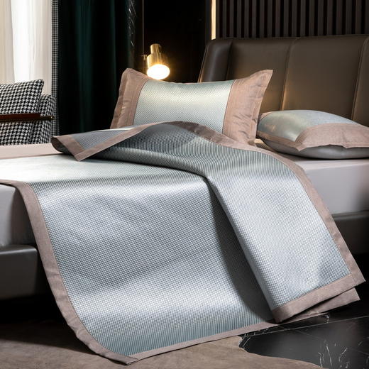 夏季冰丝席软凉席子 碳光藤席凉席三件套可折叠可机洗 商品图2