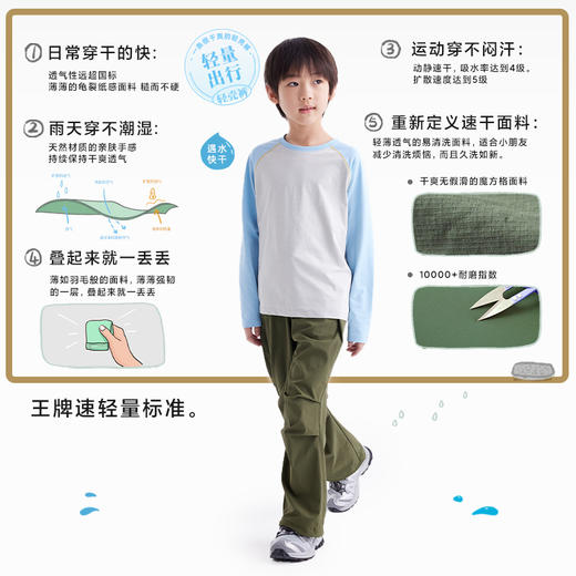 fx-【轻量】咕噜日记童装儿童轻薄裤子25夏男女童耐磨长裤百搭休闲裤PXK2519 商品图1