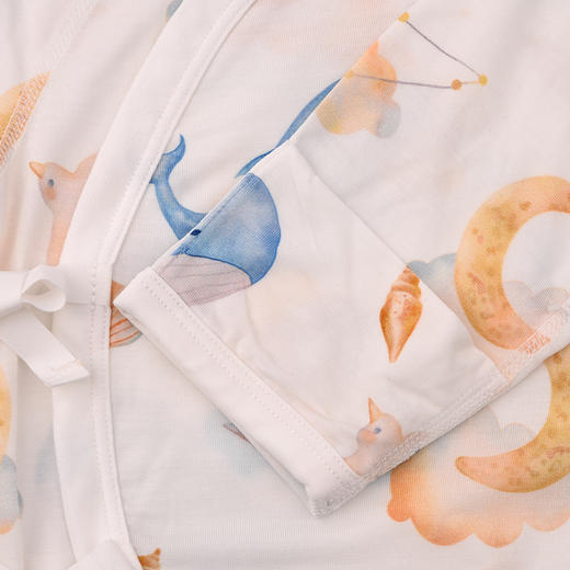 棉果果夏季男童女童舒适柔软防蚊5A抗菌莫代尔蝴蝶连体衣M201726425204 商品图3