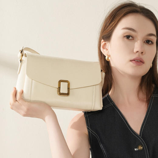 春夏美拉德手提真皮女包，小众高级感单肩斜挎包女通勤大包QSL-3037 商品图1