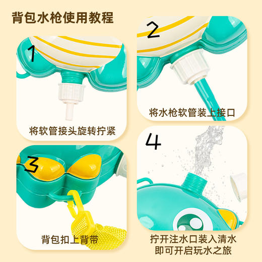 【新款背包水枪】2025大容量抽拉式背包水枪玩具 夏天沙滩户外戏水 儿童呲滋水枪 破损包赔 商品图3