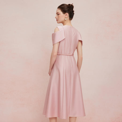 QF880新款赫本风蝴蝶结落肩收腰放摆显高显瘦宴会轻礼服连衣裙 商品图1