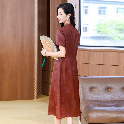 TC 221917重磅香云纱连衣裙时尚复古国风优雅裙 商品图3