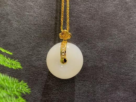 【御珠宫坊】金镶羊脂白玉平安扣 商品图2