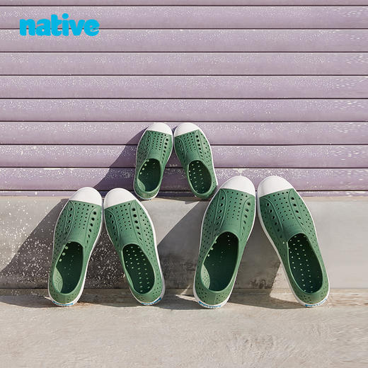 【亲子纯色】native亲子洞洞鞋男女通勤沙滩鞋情侣凉鞋溯溪鞋EVA儿童雨鞋 商品图3