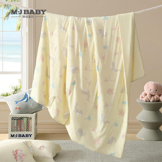 【6F】梦洁宝贝小轻柔竹纤维双面凉感被：花花鲸灵 商品图0