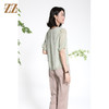 佐尔美夏季新款新中式国风时尚气质100%桑蚕丝短袖衬衣女M42CS63 商品缩略图4