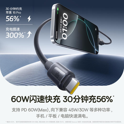 倍思 开元系列 快充数据线 Type-C to Type-C 60W 商品图2