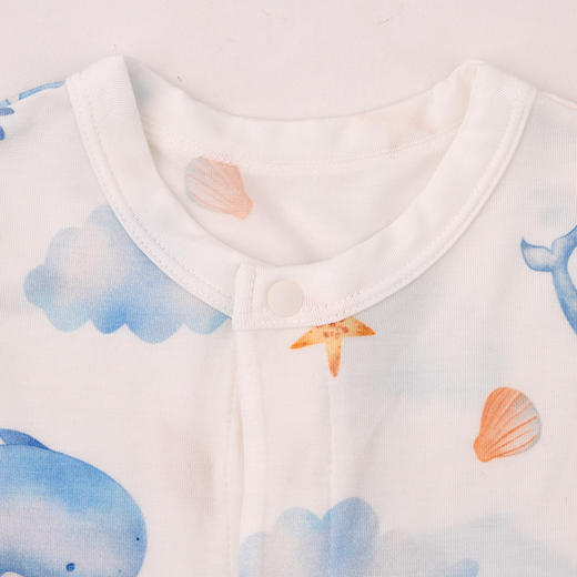 棉果果夏季男童女童舒适柔软哈衣爬服防蚊5A抗菌莫代尔长袖连体衣M201722425209 商品图2