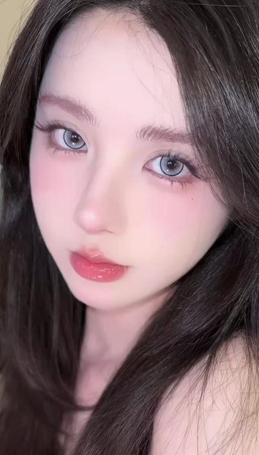 <月抛中直径>KIKICON-白玉海棠 灰 -14.2mm【月抛 0-1000度 含525/575】 商品图1