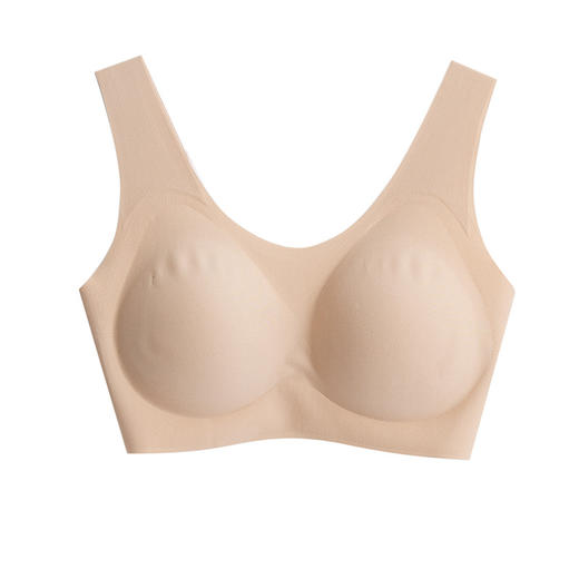 丁摩一片式无痕真丝无钢圈文胸光面薄款桑蚕丝内衣可拆卸高弹透气AL2S115 商品图4