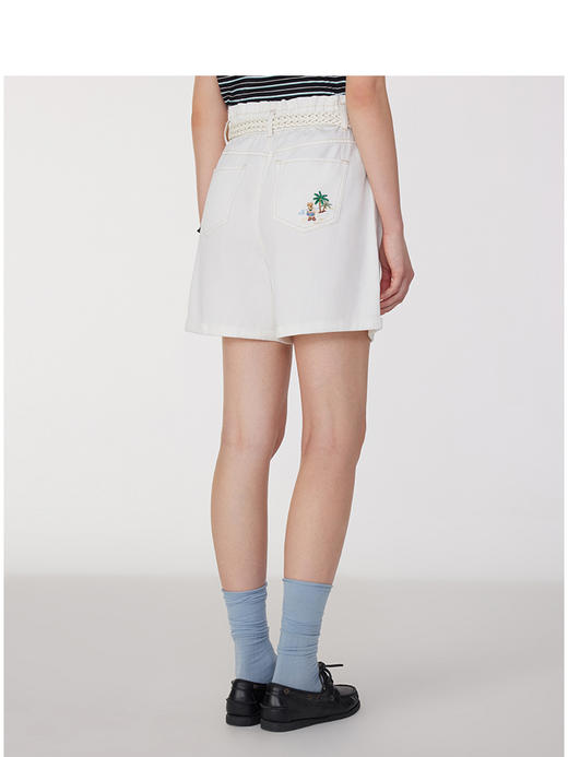 Teenie Weenie小熊字母牛仔短裤女夏季女牛仔裤TTTF252504T 商品图3