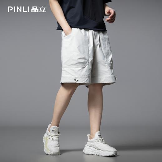 PINLI品立2025夏季新款宽松直筒休闲短裤男潮牌工装大口袋五分裤GD252117340 商品图6