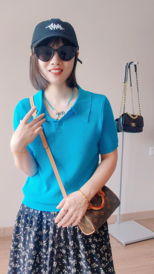 爱琴海蓝色💎显白到发光POLO领亚麻衫 商品图13