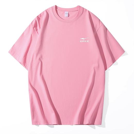 优选丨【买一送一】鸿星尔克 240g精梳纯棉宽松版短袖 圆领T恤情侣款 EK-ML24230 商品图4