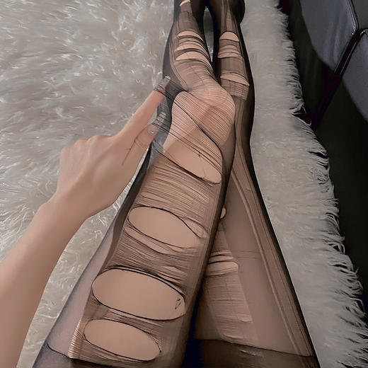 霏慕 薄透狂野手撕连裤袜7301 情趣内衣性感丝袜诱惑激情闭档 商品图3