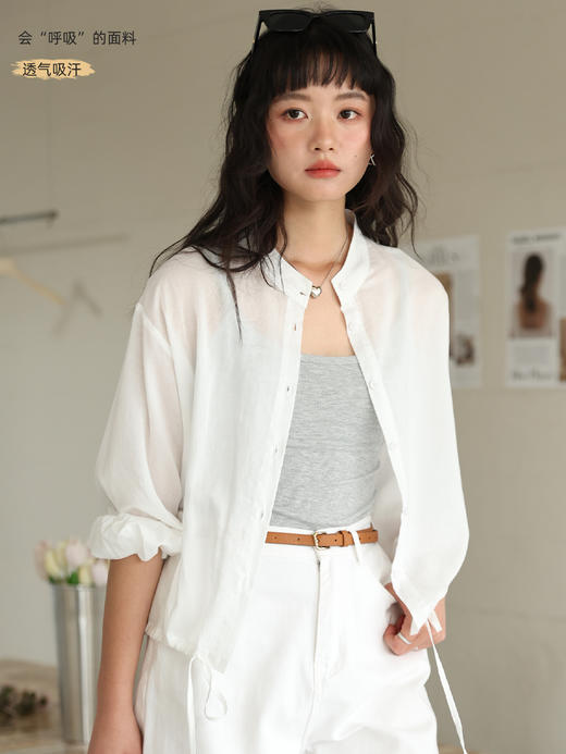 （小眠专属）KEMU立领衬衫 | 法国亚麻×奥地利天丝 🌿 自然呼吸，穿出「0负担」高级感 商品图1