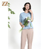 佐尔美夏季新款新中式国风时尚气质100%桑蚕丝短袖衬衣女M42CS63 商品缩略图3