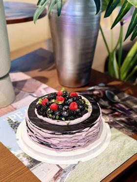 酷黑蓝莓莓果千层 · 奶油蛋糕（新鲜食材制作，无色素有色差 装饰水果根据季节替换）