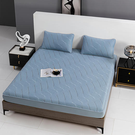 多喜爱 凉豆豆笠围三件套-悦动（蓝/灰）【可水洗机洗】【柔软可折叠】【凉感值0.28】【全方位包裹】 凉席子A类标准 有效抗菌 3D立体凉豆豆 商品图1