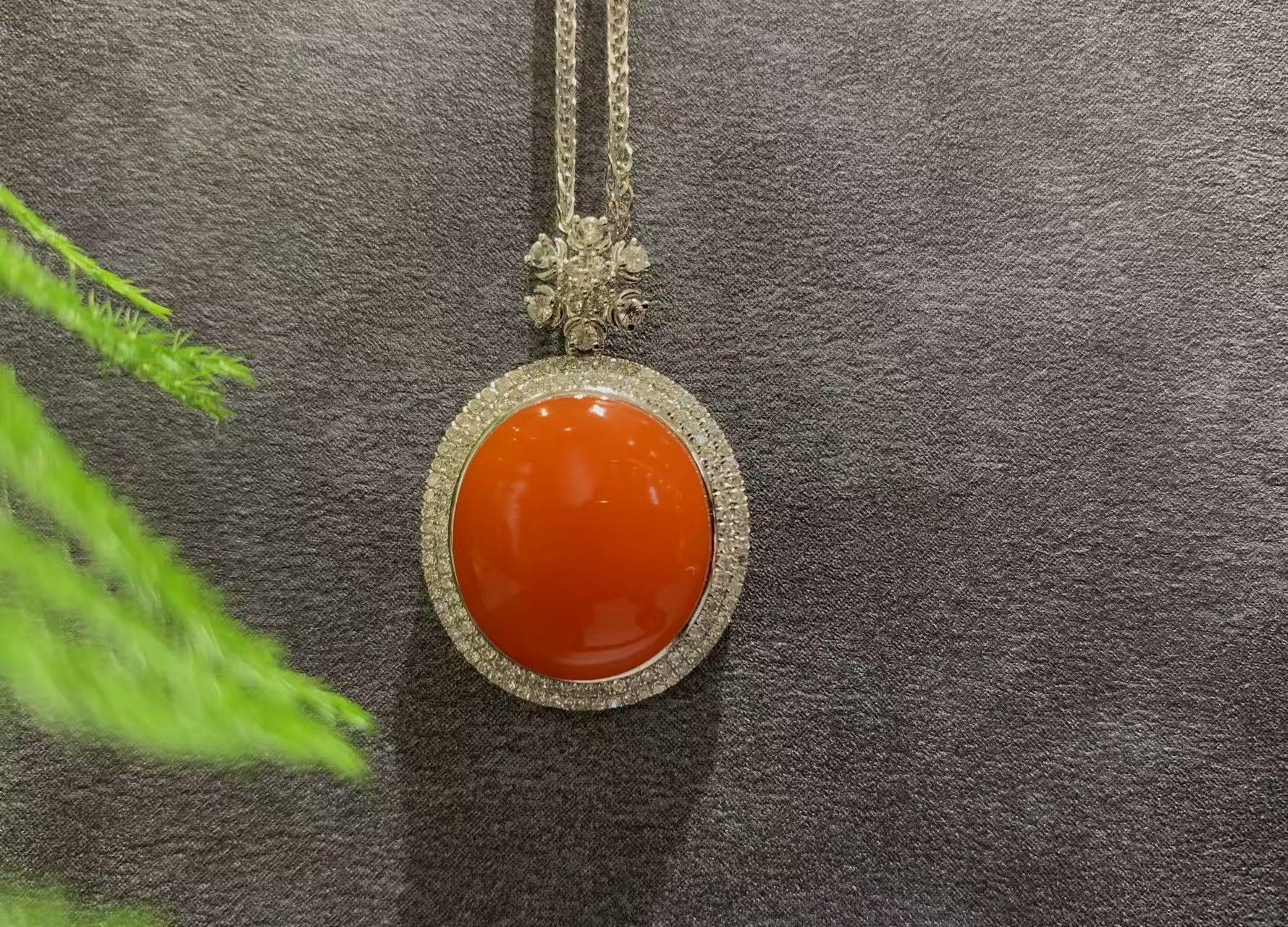 【御珠宫坊】金镶南红吊坠