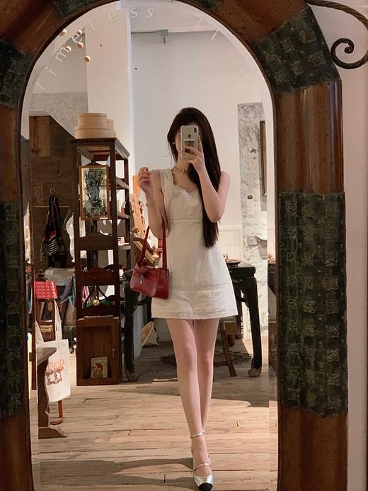 现货  夏日100棉小白花 清甜少女感 刺绣花花吊带裙 商品图2