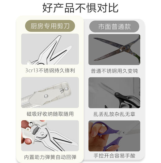 Velosan温仑山冰川白玉多功能厨房剪刀 商品图3