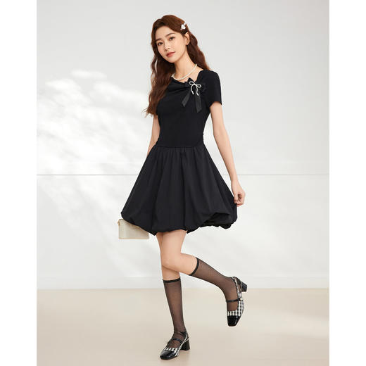 IEF/爱依服2025夏季气质显瘦高级感赫本风针织连衣裙DZ42769-X- 商品图1