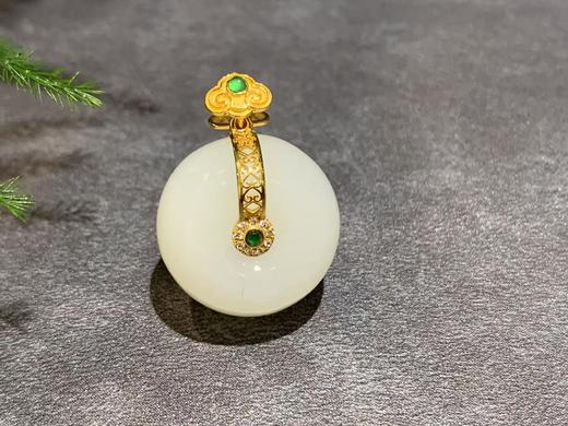 【御珠宫坊】金镶羊脂白玉平安扣 商品图5