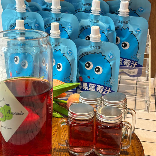 【配料表干净简单】苹果蓝莓汁 100ml/袋 商品图2